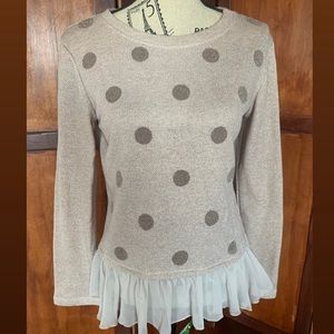 Beaded Sweater With Ruffle